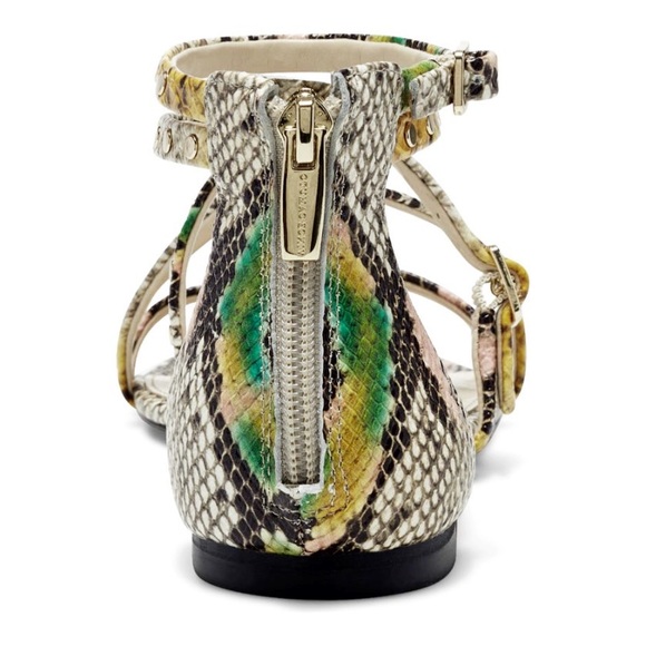 🆕{VINCE CAMUTO}Seseti Snakeskin Leather Studded Strappy Sandals - Picture 5 of 12